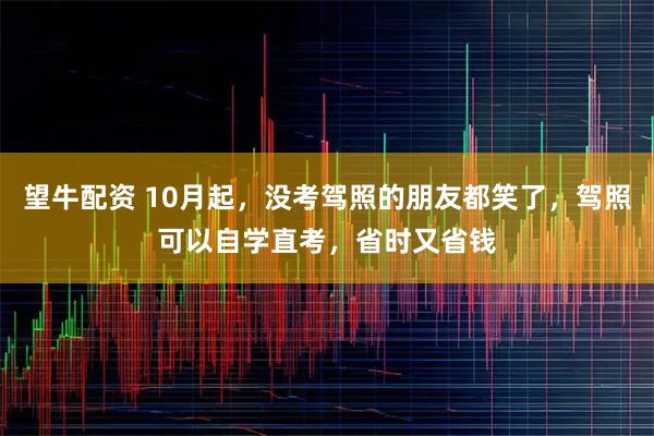 望牛配资 10月起，没考驾照的朋友都笑了，驾照可以自学直考，省时又省钱